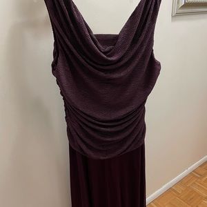Plum colored long cocktail dress